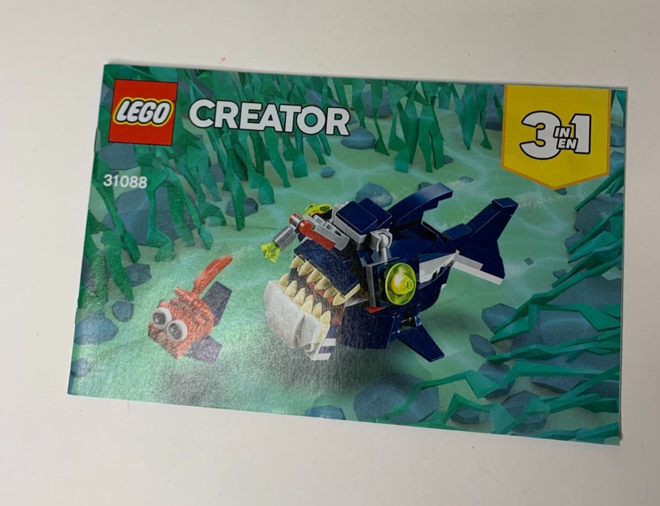 Lego Creator 31088 Deep Sea Creatures Shark Instruction Manual Books Only | eBay