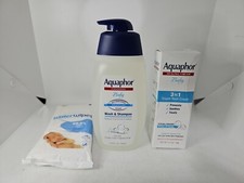 Aquaphor 3 In 1 Diaper Rash Cream/ Cleansing Wash  Shampoo, Wips.