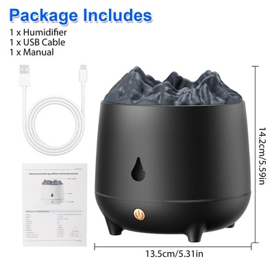 400ml Air Humidifier Essential Oil Diffuser 3D Flame Mist Home Living Room Decor