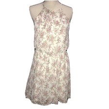 Windsor Spaghetti Strap Halter Neck Floral Party Summer Mini Dress BOHO Medium