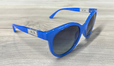 New ARMANI EXCHANGE AX4120S Women's Sunglasses 82104L Light Blue Grey Round 54mm