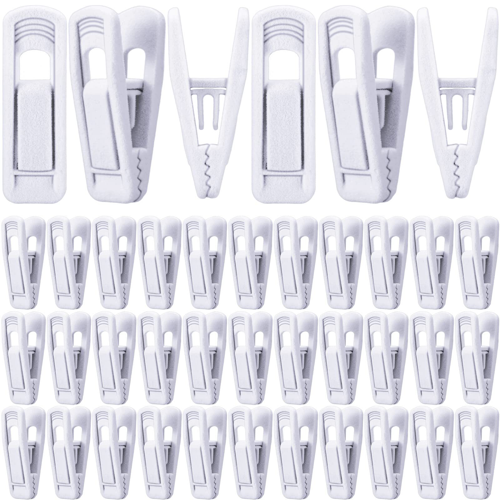 80-Piece Velvet Hangers with Non-Slip Clips for Pants & Skirts Bulk Set-image