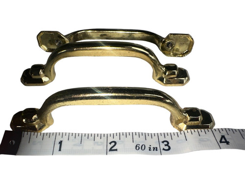 Lot 45 Vintage Solid Brass Drawer Pull Handles Cabinet Hardware Fluted Rustic