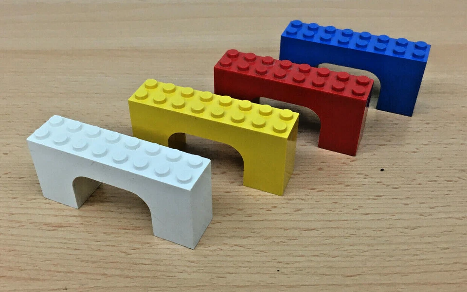 LEGO® Bogenstein #4743 2x8x3 in rot - weiß - gelb - blau Arkaden - Bild 2 von 4