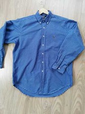 Mens Polo By Ralph Lauren Blue Check Long Sleeve Shirt-LARGE 16