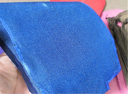 1PCS Real Polished Stingray Shagreen Fish Skin Leather Hide Pelt Various colors - Picture 22 of 36