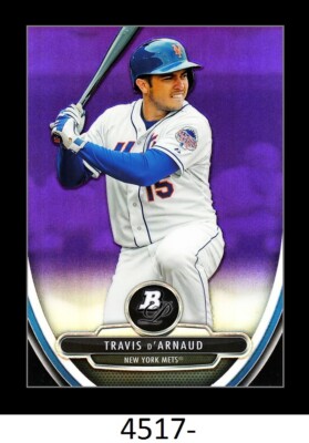 1-2013 BOWMAN PLATINUM PURPLE REFRACTOR TRAVIS D'ARNAUD BRAVES QTY