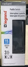 Legrand Radiant Paddle Switch 15 AMP Single Pole 3 WAY Graphite TM873GCC10