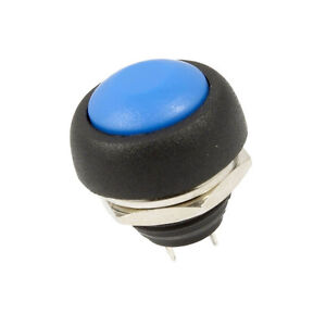 5PCS 12mm Mini Waterproof Momentary ON/OFF Push Button Round Switch Blue