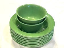 SET OF 9 GREEN POTTERY BARN KIDS MELAMINE BOWLS 2 SIZES -FREE SHIP