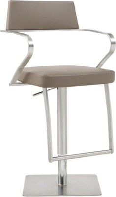 Whiteline Modern Living Zuri Bar Stool, Taupe