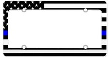 Blue Line Plastic License Plate Frame