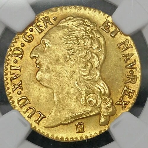 1786 K France Louis XVI Bare Head D'Or Gold Coin - NGC MS 64
