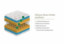 Julian Bowen Deluxe Semi Orthopaedic Mattress 2FT6 Single 4FT Double King Size