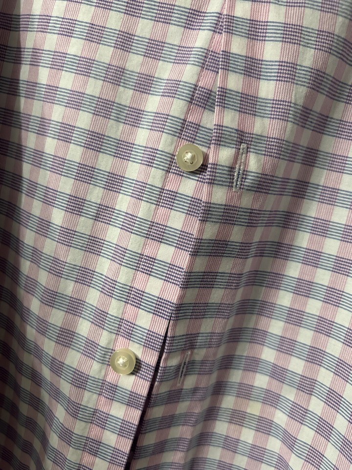 JF Pink and Purple plaid XL dress shirt One Free Tie With Shirt