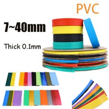 1M PVC Heat Shrink Tubing Heat shrinkable Film 7~40mm Wrap Battery Pack Colorful
