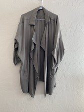 Lulus Women’s Trench Style Coat Open Front Water Fall Collar Size Large