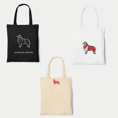 Borsa Shopper,  tote bag Australian Shepherd: pastore australiano Origami cane