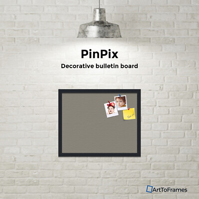 ArtToFrames Custom Cork Bulletin Board Solid Colors Framed in Satin Black