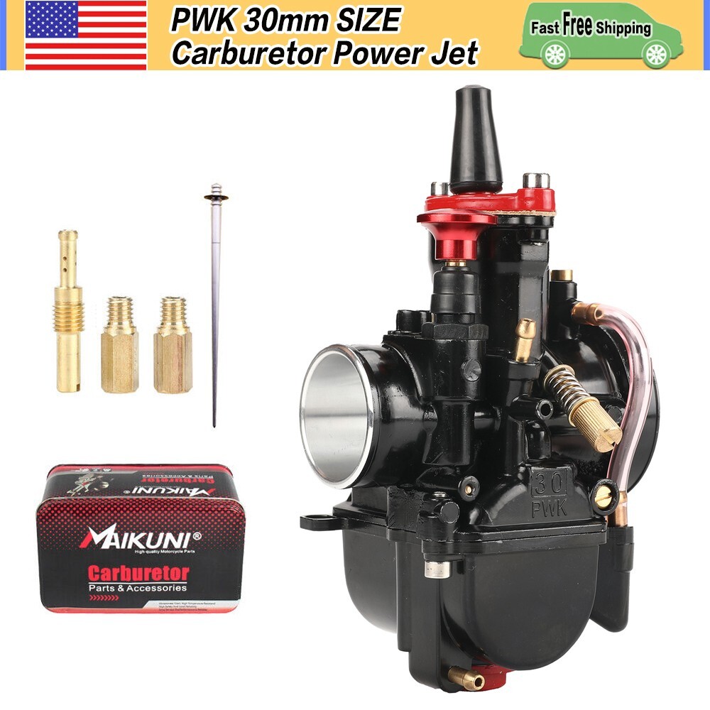 Carburatore Pwk 30mm Per Moto, Scooter, Quad, ATV, Dirt Bike E Mini Bike - Adatto Per Motori 250cc-300cc, Colore Nero Anodizzato