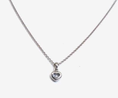   Chopard 18k White Gold with Moving Diamond 17-Inch Necklace with Pendant