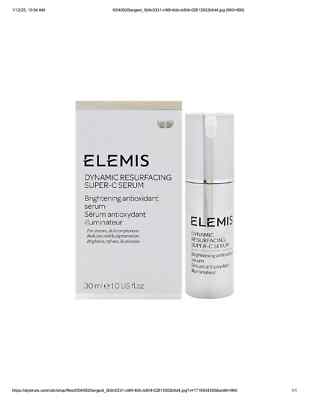 Elemis Dynamic Resurfacing Super-C Serum 1.0oz 30ml Expires 2027