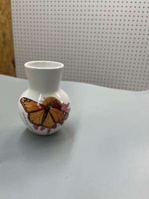 Nature's Journey Marjorie Bastin Butterfly Vase Kingfisher Feathers Bud Vase
