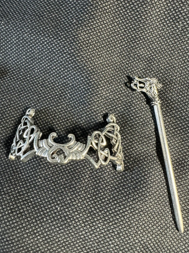 4 Silver Celtic Hair Slide Hairpins Hair Accessories Hair Clips L O O K - Image 4 of 4
