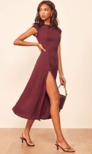 $218 Reformation Gavin Midi Open Back Dress 12