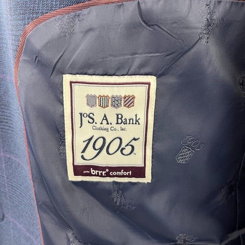 Jos A Bank 1905 Blazer Jacket 48L Blue Glen Check Tailored Fit Brrr Comfort - Picture 11 of 20