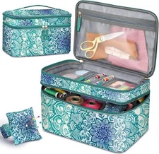 Double-Layer Sewing Kits Carrying Bag Sewing Accessories Storage Organizer Case