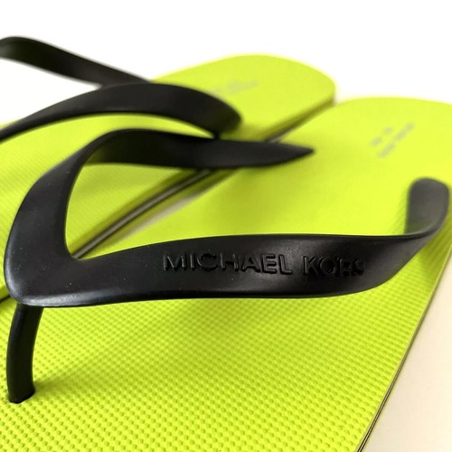 MICHAEL KORS 'TRAVIS' LIME GREEN FLIP FLOPS UK 10 RRP £50 NEW BOXED 70% off RRP. - Picture 3 of 14
