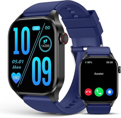 Smartwatch Herren Telefonfunktion Armbanduhr Watch für iPhone Samsung Huawei Tab