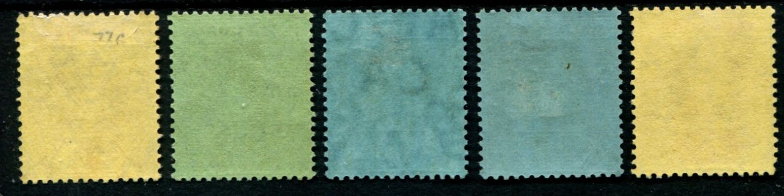 GOLD COAST 1921 DIE I SET SG77e, 79e, 80b, 81a, 82f FRESH MINT