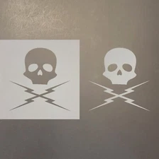 Skull and Lightning Plastic Mylar Stencil Airbrush Painting Art Supplies