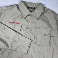 Boy Scouts Of America BSA Adult Size Medium Uniform Shirt Roll Tab Long Sleeve