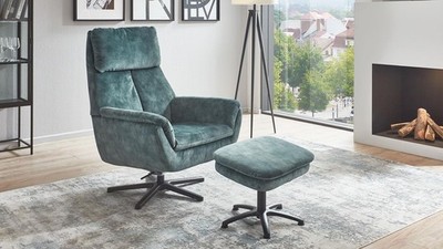 Drehsessel Alexis TV-Sessel Relaxsessel Microfaser Opal petrol 360° drehbar
