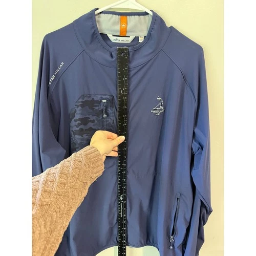 Peter Millar Pinehurst Mens XXL Full Zip Golf Jacket Navy Camo Windbreaker image 14