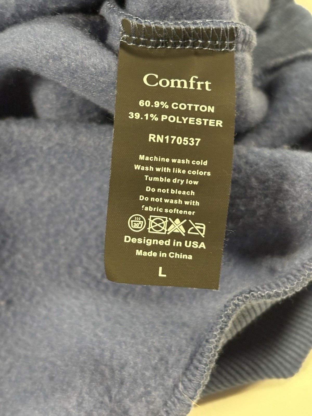 Comfrt Standard Hoodie Color Pacific Adult Unisex Large