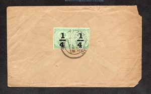 India 1922 Scotts #105a Pair - Surcharged - Allahabad India to Michigan USA