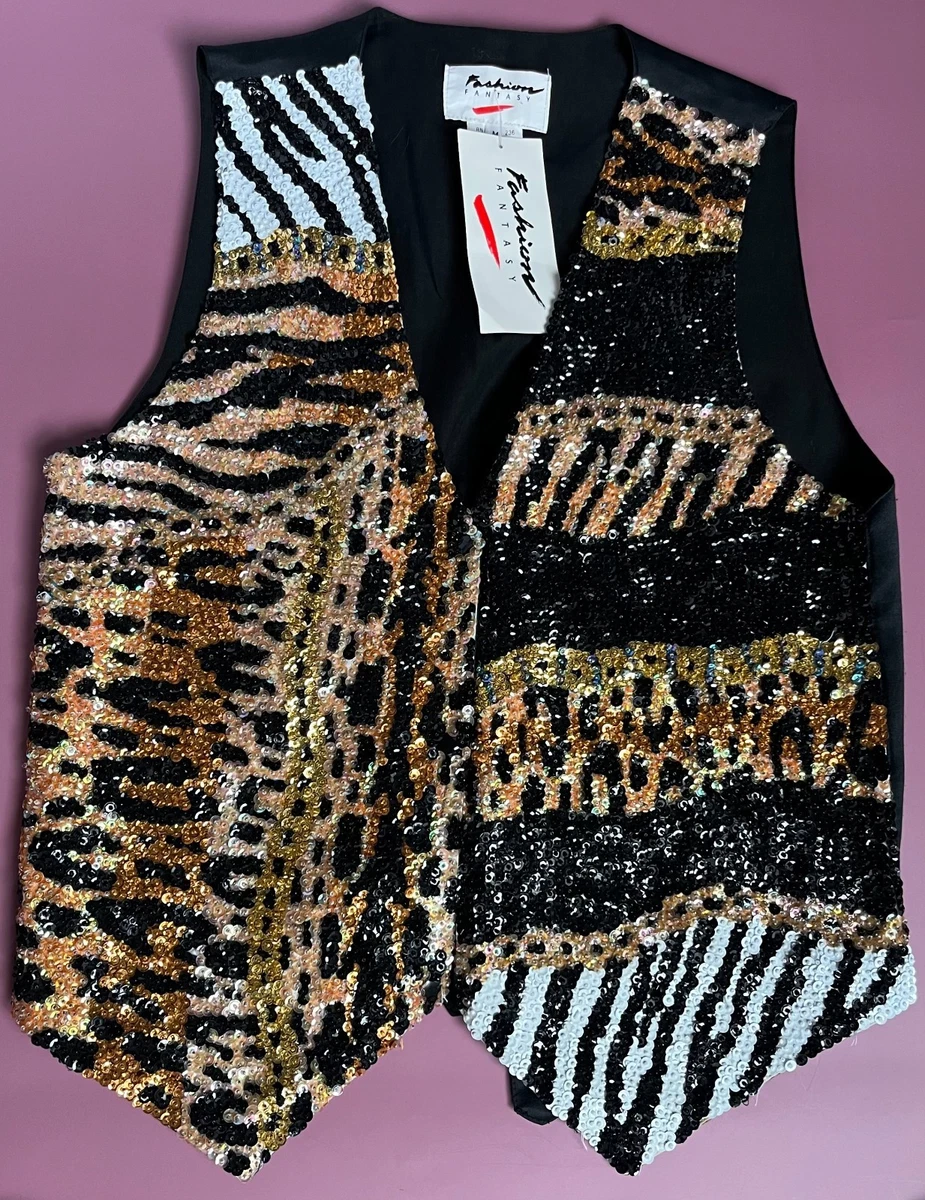 メンズ vintage leopard far vest 80s〜90s
