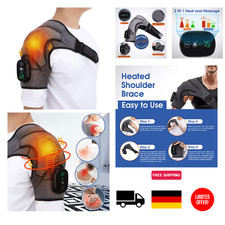 Beheizte Schulterst&uuml;tze mit Vibration, Einstellbar, Neopren, Dunkelgrau 1 St&uuml;ck