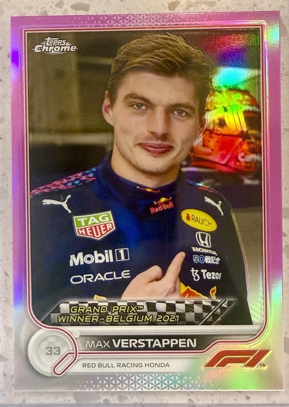 2022 Topps Chrome F1 Max Verstappen Pink  Refractor 54/75