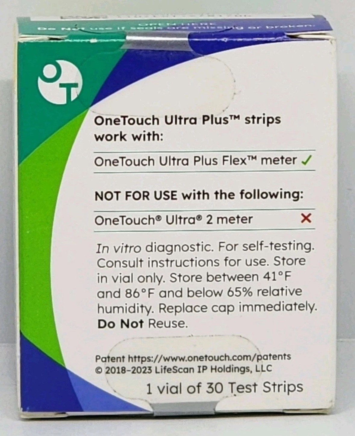 OneTouch Ultra Plus Blood Glucose Test Strips - 30 Test Strips - Exp: 04/2027