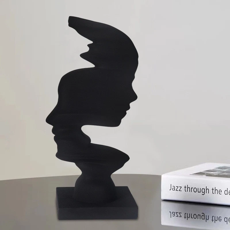 Abstract Human Head Sculpture Modern Home Decor TV Cabinet Foyer Ornament