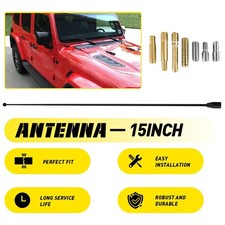 15 Car Universal Stainless Black Antenna Mast Am Fm Car Radio Antenna Mast
