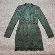 Lulus Emerald Green Lace Cutout Mini Dress S Mock Neck Cocktail Party Wedding