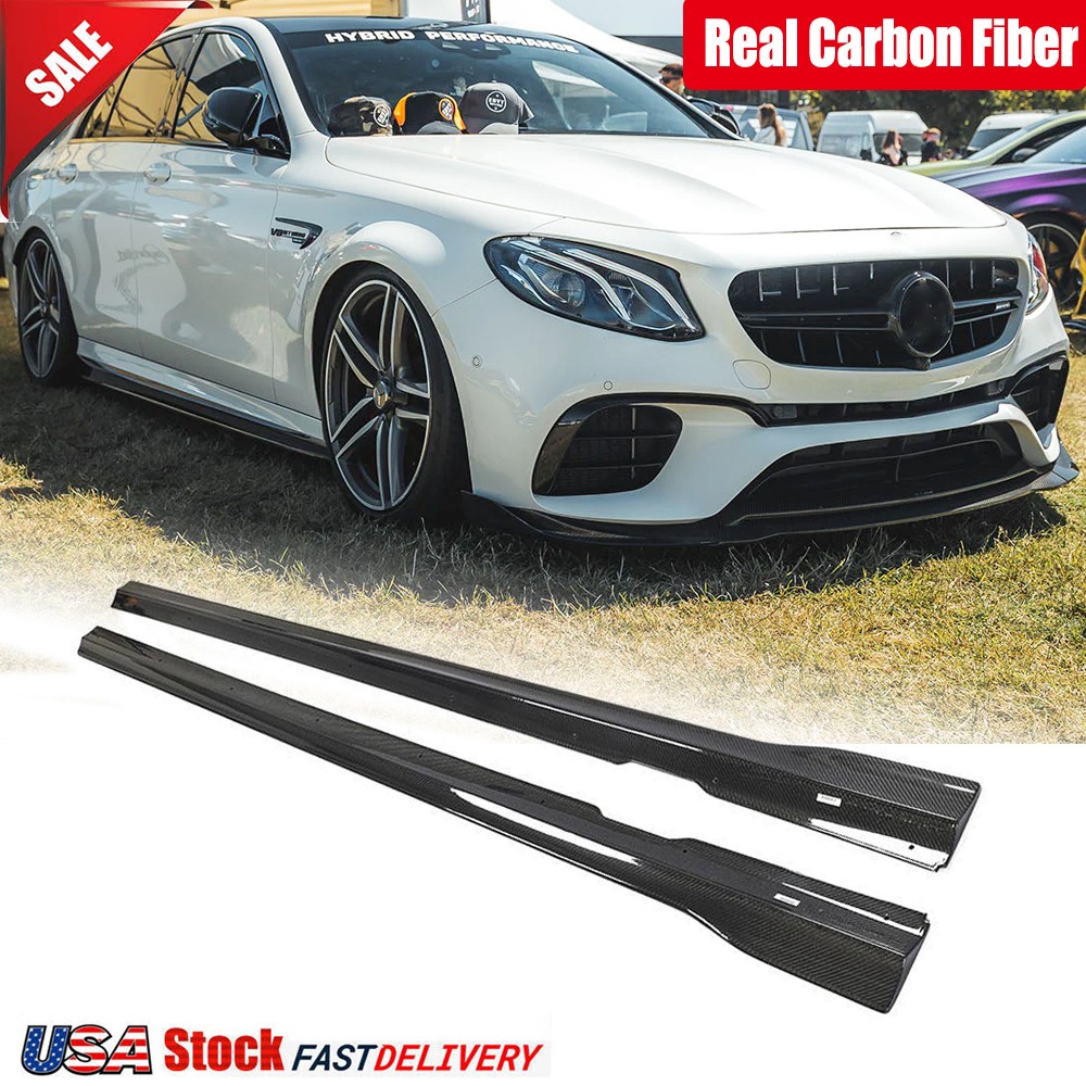 For Mercedes W213 E43 E53 E63 Sedan Real Carbon Side Skirts For Mercedes W213 E43 E53 E63 Sedan Real Carbon Side Skirts