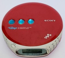 Sony CD Walkman D-EJ360 Portable Compact Disc Player Psyc Pulse Red Tested Works