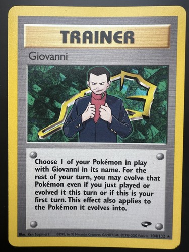 Giovanni 104/132 Rare Pokemon Card | Gym Challenge Set 2000 | Lightly Played